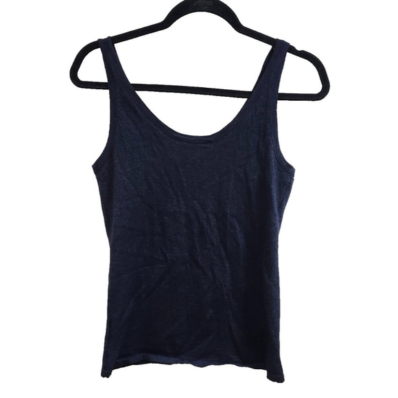 Ralph Lauren Womens Tank Top Navy Blue Knit Sleeveless Scoop Neck L Soft Soft - Picture 3 of 7